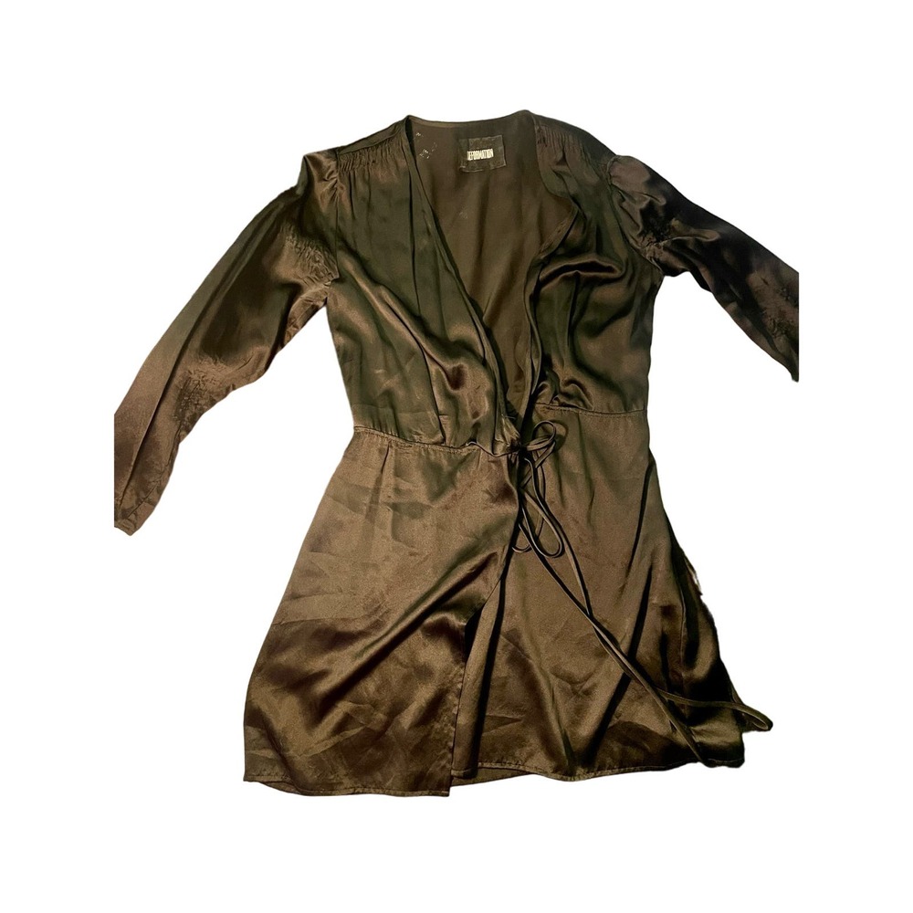 Reformation mini wrap dress 100% SILK